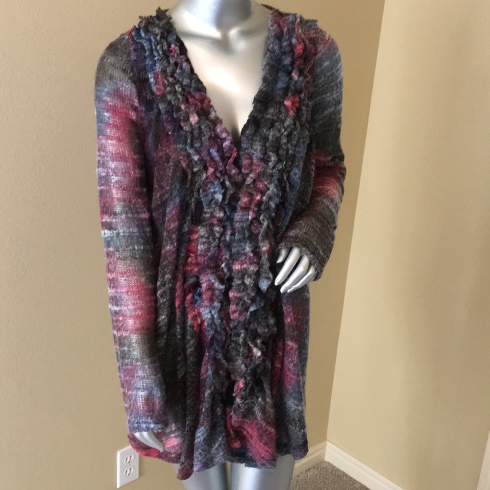 C. Oliver Ruffle Cardigan Sweater - Picture 8 of 11